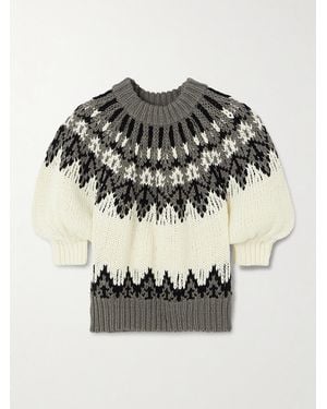 Altuzarra Marty Fair Isle Cotton Jumper - Grey