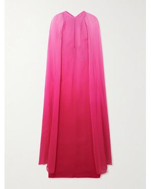 Tom Ford Robe Aus Seidenkrepon Mit Farbverlauf Und Cape-Effekt - Pink
