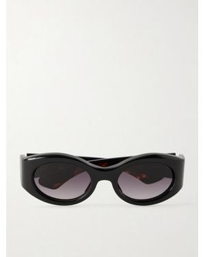 Jacques Marie Mage Gia Oversized Oval-Frame Acetate Sunglasses - Black
