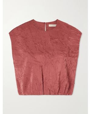 Ulla Johnson Crinkled Satin Tank Top - Red