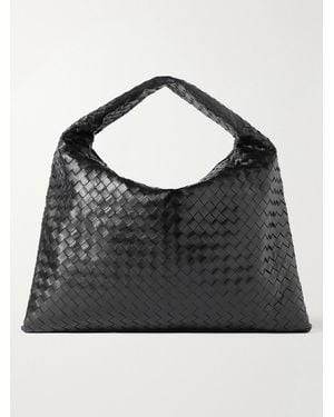 Bottega Veneta Hop Large Intrecciato Leather Tote - Black