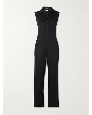 Rivet Utility Frayed Cotton-Blend Twill Jumpsuit - Black