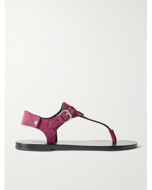 Isabel Marant Akel Embellished Suede Sandals - Purple