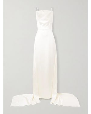 Danielle Frankel Emerson Robe Aus Satin Aus Einer Seiden-Wollmischung - Weiß