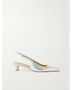 Aeyde Catrina Metallic Leather Slingback Court Shoes