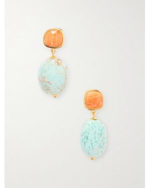 Lizzie Fortunato Citrus Splash-Plated, Shell And Earrings - White