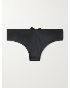 Eres Patti Bow-Detailed Cutout Satin Briefs - Schwarz