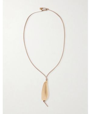 Bottega Veneta Kordelkette Aus Leder Mit Goldfarbenen Details - Natur