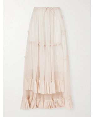 Dries Van Noten Sunia Asymmetric Silk-Crepon Maxi Skirt - Natural
