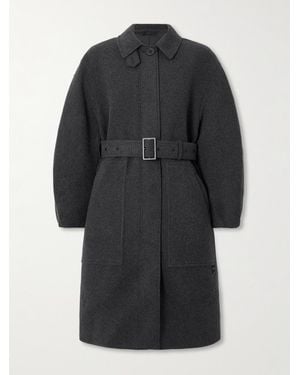 Canada Goose Mila Belted Brushed Padded Wool-Blend Coat - Black