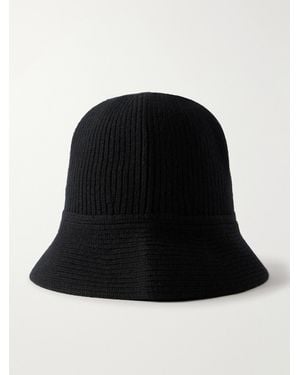 Nour Hammour Bruno Ribbed Merino Wool And Cashmere-Blend Bucket Hat - Black