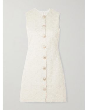 D'Estree Camille Minikleid Aus Biobaumwoll-Twill Mit Fransen-Finish - Natur