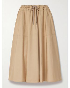 Moncler Cotton-Poplin Maxi Skirt - Natural