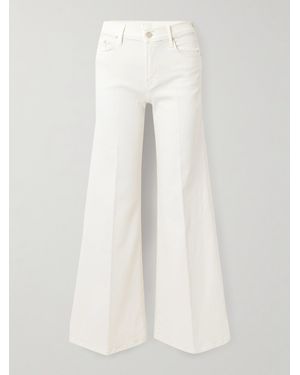 Mother Net Sustain Twister Skimp Denim Mid-Rise Flared Jeans - White
