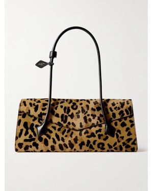Alaïa Le Teckel Flap Schultertasche Aus Kalbshaar Mit Leopardenprint Und Lederbesätzen - Natur