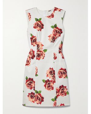 Adam Lippes Floral-Print Cotton-Blend Twill Mini Dress - Red