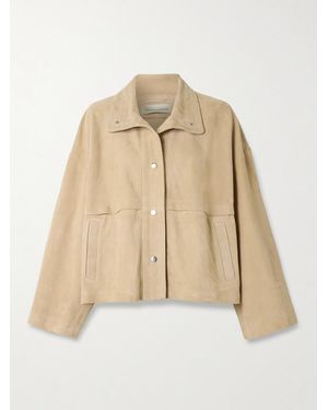 Nour Hammour Park Oversized Suede Jacket - Natural