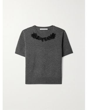 Jason Wu Embellished Wool And Cashmere-Blend Sweater - Gray
