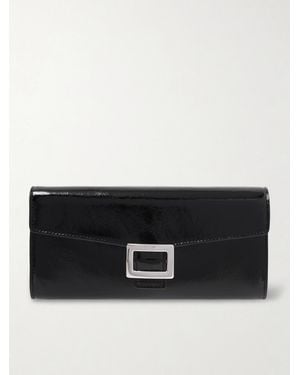 Roger Vivier Belle Vivier Buckled Patent-Leather Clutch - Black