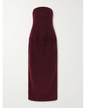 Clio Peppiatt Tina Strapless Embellished Crepe Gown - Purple