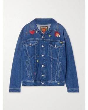 Mother La Doublej The Drop It Drifter Embroidered Denim Jacket - Blue