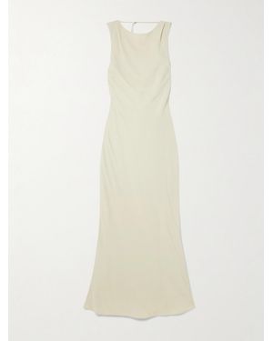 St. Agni Draped Lenzing Lyocell And Ecovero-Blend Maxi Dress - White