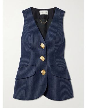 Cara Cara Gilet En Laine Mélangée Brossée À Fines Rayures Wes - Bleu