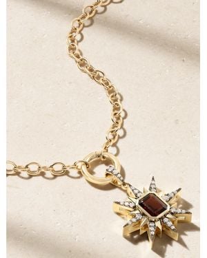 Marlo Laz Starburst 14-Karat, Rhodium-Plated, Diamond And Garnet Necklace - Natural
