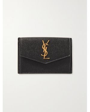 Saint Laurent Uptown Textured-Leather Cardholder - Black