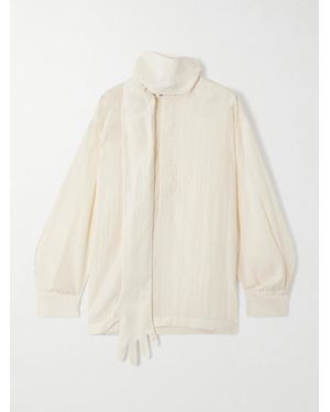 Jean Paul Gaultier The Glove Bluse Aus Popeline Aus Einer Lyocell-Mischung Mit Schaldetail - Weiß