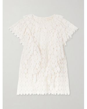 Ulla Johnson Daevy Ruffled Cotton-Blend Lace Blouse - Natural