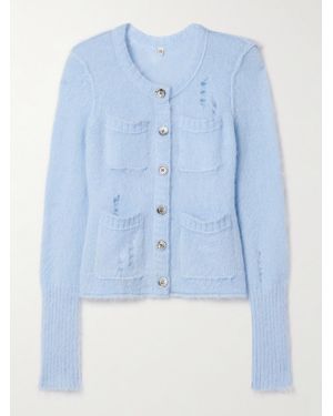 R13 Gestrickter Cardigan Mit Distressed-Details - Blau