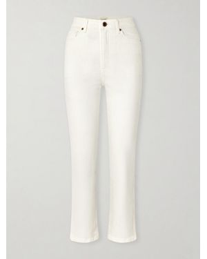 KHAITE Abigail High-Rise Slim-Leg Jeans - White