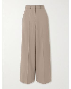 JOSEPH Alana Wool-Blend Twill Wide-Leg Trousers - Natural