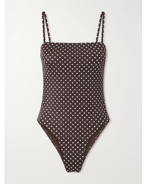 Matteau Petite Square Polka-Dot Recycled Swimsuit - Brown