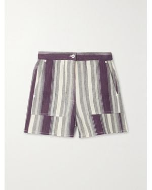 Loewe Paula's Ibiza Striped Linen And Cotton-Blend Shorts - Multicolour