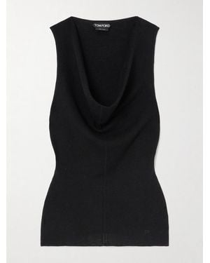 Tom Ford Draped Wool Tank - Black