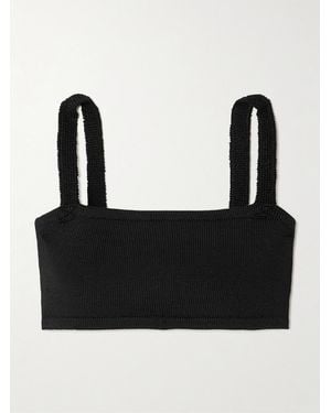 Calle Del Mar Ribbed-Knit Bandeau Top - Black