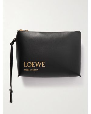 Loewe Clutch Aus Leder Mit Prägung - Schwarz