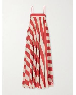 Zimmermann Roselight Striped Cotton Maxi Dress - Red