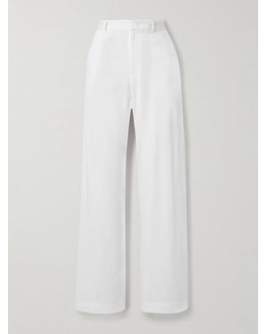 Marie Adam-Leenaerdt Cotton-Jersey Wide Leg Trousers - White