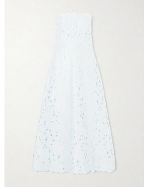 Costarellos Vella Trägerloses Midikleid Aus Guipure-Spitze - Weiß