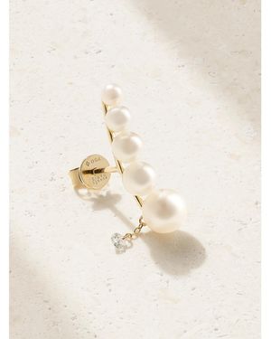 PERSÉE Aphrodite Ohrstecker Aus 18-Karätigem Mit Perlen Und Diamant - Natur