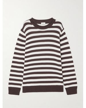 Posse Lara Striped Cotton Jumper - White