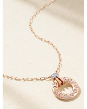 Pomellato Iconica 18-Karat Rose, Rhodium-Plated And Diamond Necklace - Natural