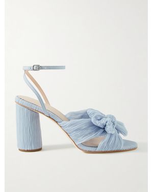 Loeffler Randall Amellia Pleated Bow Heel Sandal In Blue