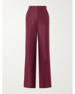Gabriela Hearst Vesta Wool, Silk And Linen-Blend Flared Trousers