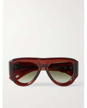 Jacques Marie Mage Barclay Pilotensonnenbrille Aus Azetat - Braun