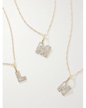 STONE AND STRAND Varsity Initial 10-Karat Diamond Necklace - Natural