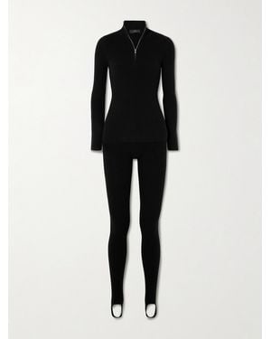 arch4 Ella Ribbed Cashmere Sweater And Leggings Set - Black